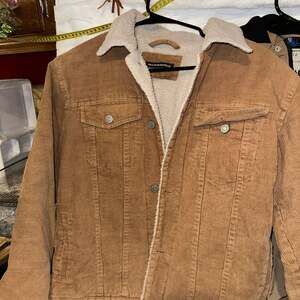 Brandy Melville Elisha Brown Corduroy Sherpa Trucker Jacket
